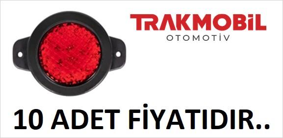 YUVARLAK İŞARET LAMBA PETEKLİ CAM (10 ADET) Kırmızı